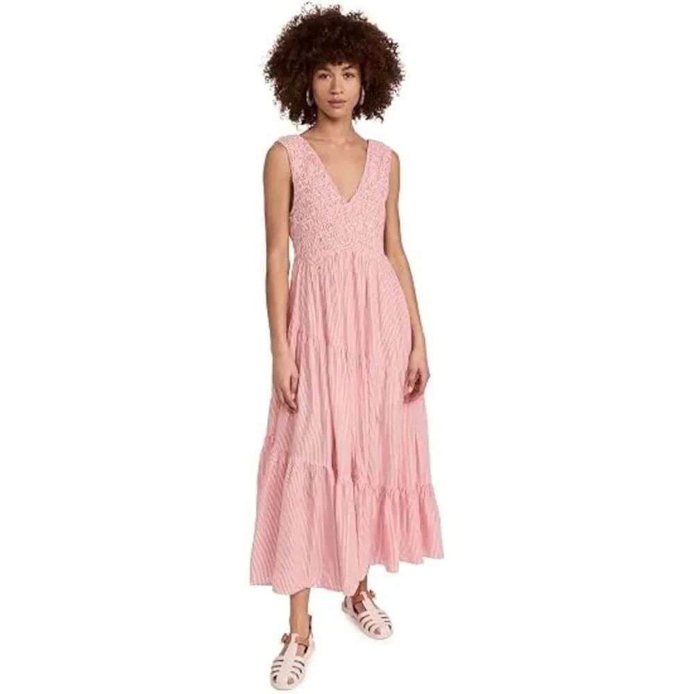 Free People Women's Juno Maxi Dress Size Medium Guava Combo H